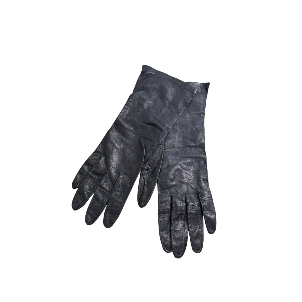 Barra Black Genuine Leather Gloves Made in Italy Vintage E 5 Dress Gloves